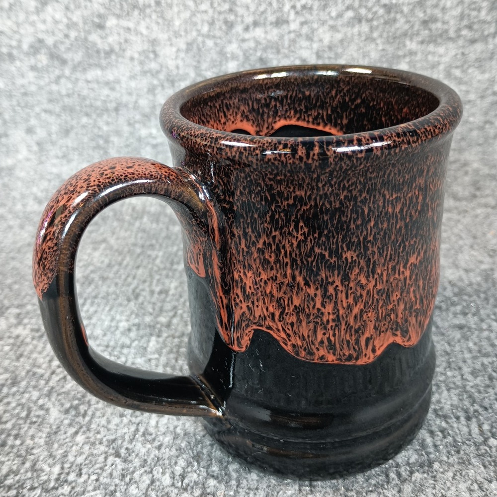 Deneen Pottery Bones Coffee Company Mug Black Brown Drip Glaze Stoneware 2017 - Picture 4 of 7